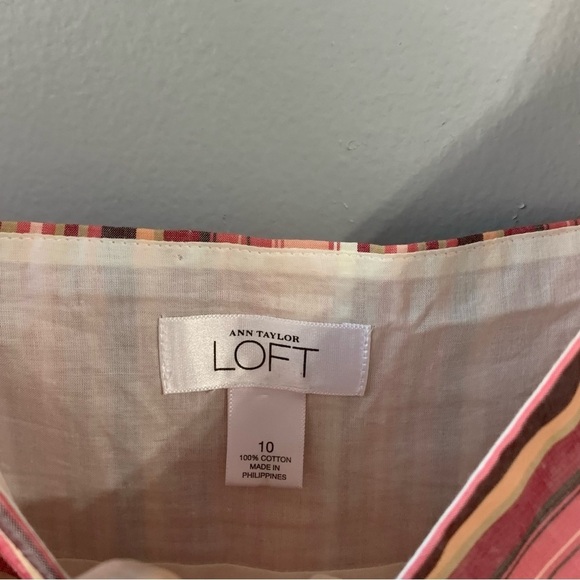 Loft cotton multi striped tank top blouse. Size 10 - Picture 3 of 9